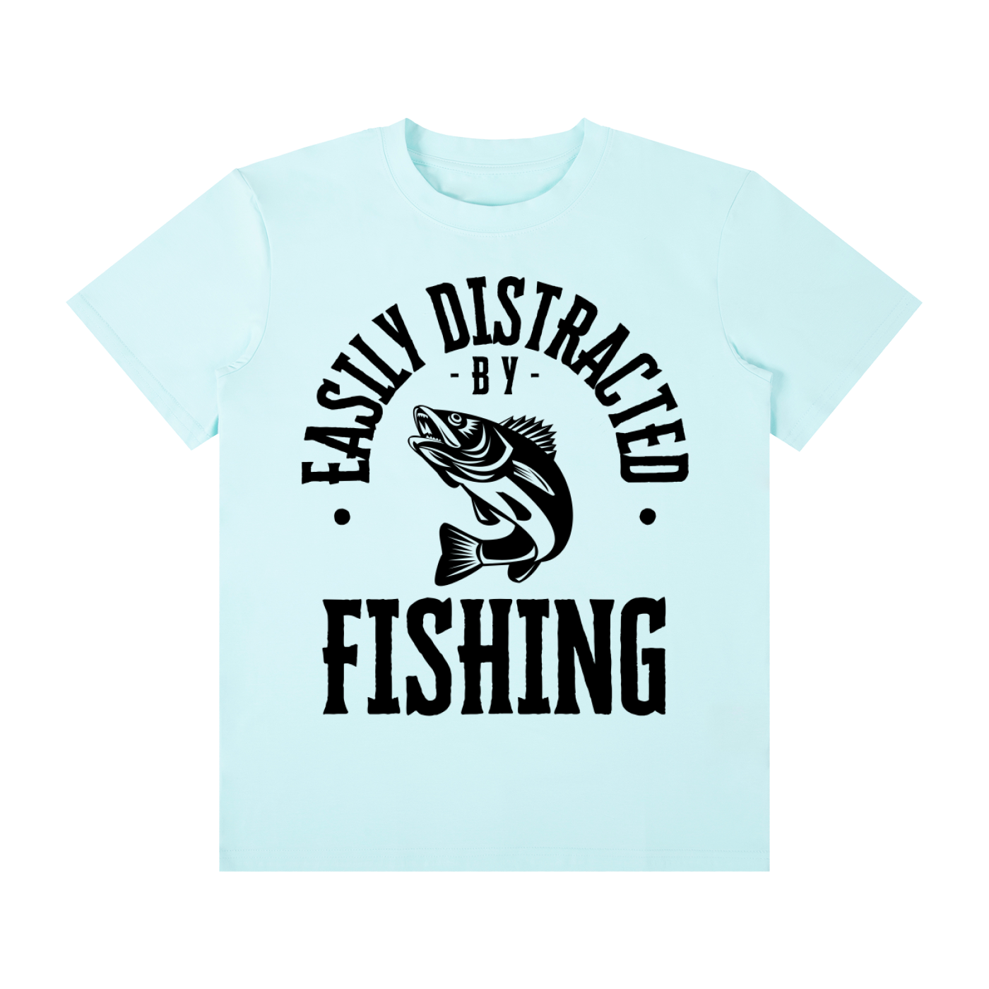 Easily Distracted by Fishing, Unisex Classic Crew Neck Cotton T-Shirt