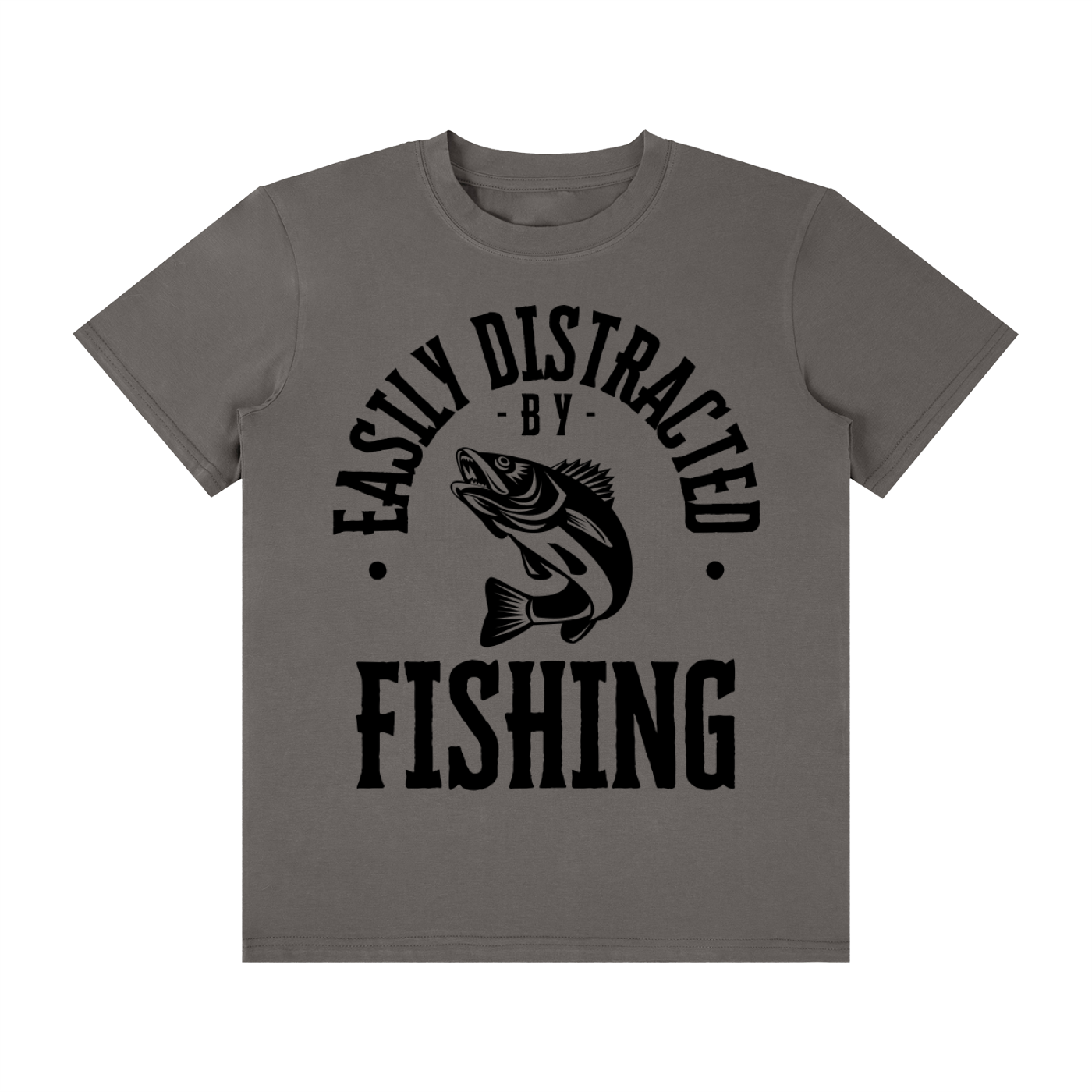 Easily Distracted by Fishing, Unisex Classic Crew Neck Cotton T-Shirt