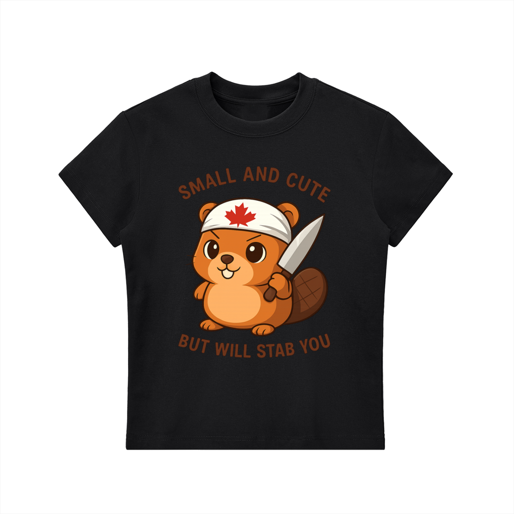 Stabby The Beaver, Women, Bodycon Crewneck T-Shirt