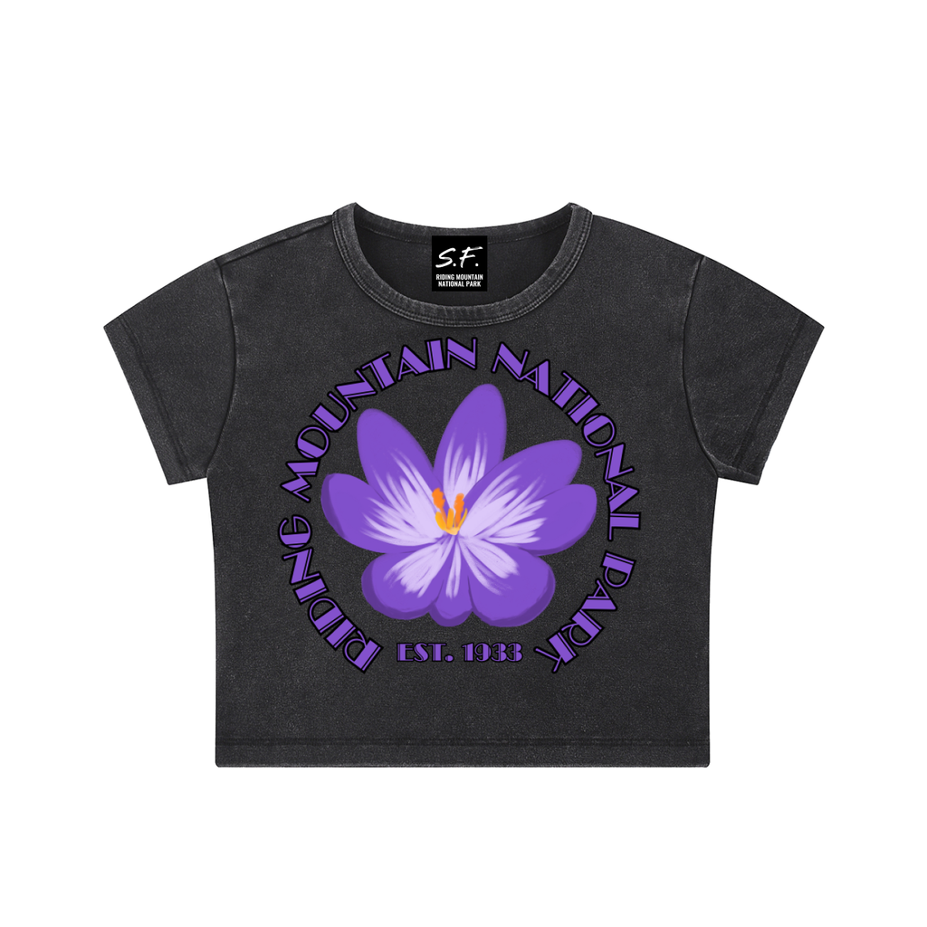 Crocus, Snow Washed Crop Top