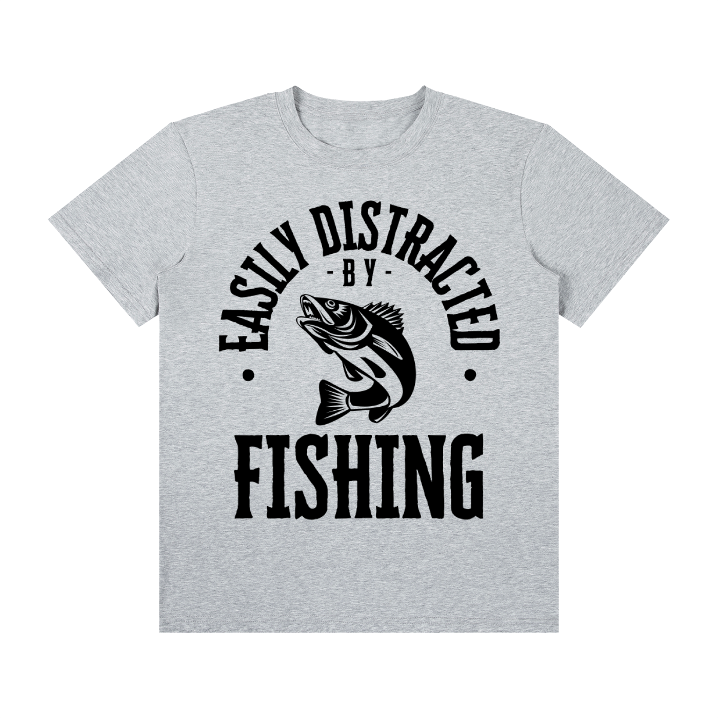 Easily Distracted by Fishing, Unisex Classic Crew Neck Cotton T-Shirt