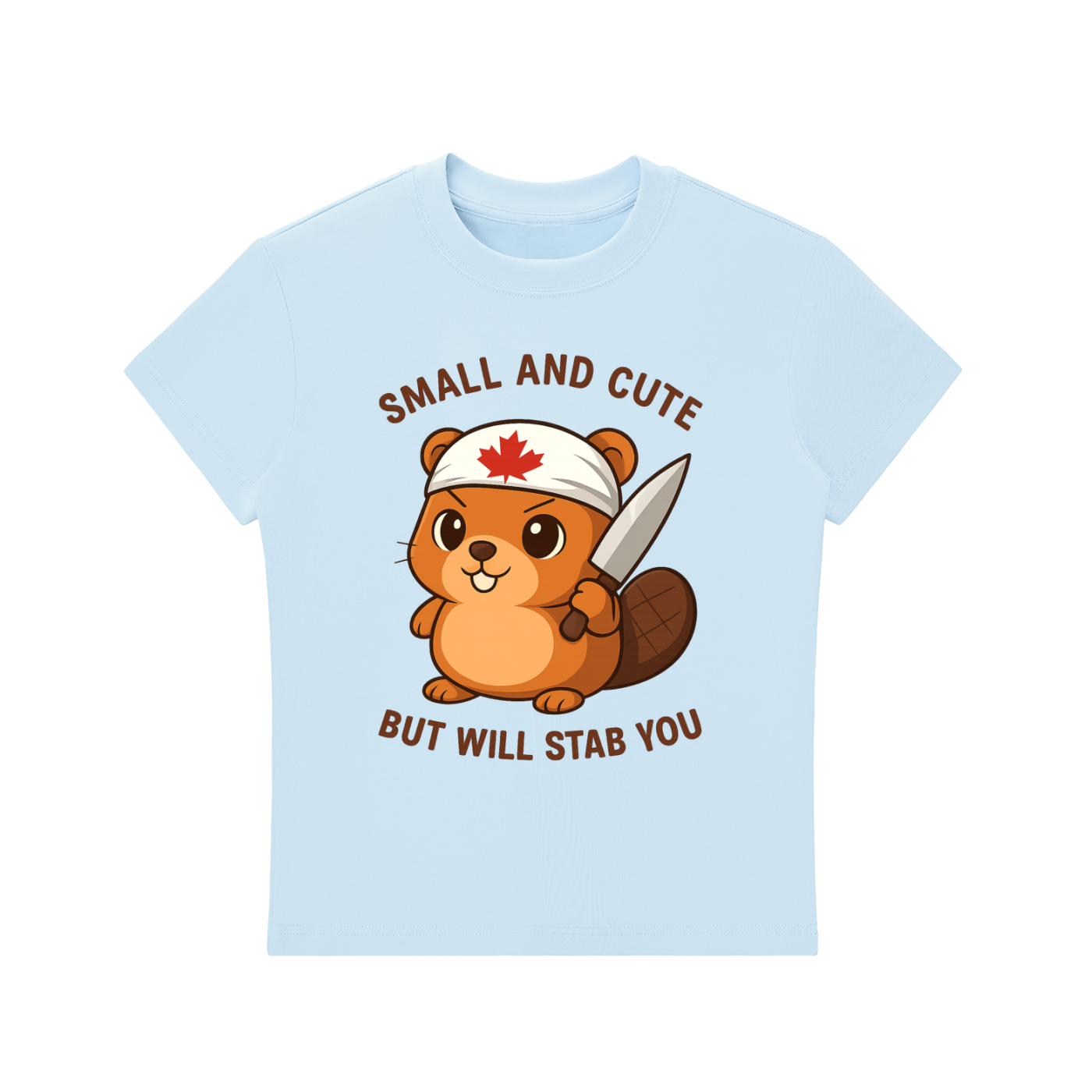 Stabby The Beaver, Women, Bodycon Crewneck T-Shirt