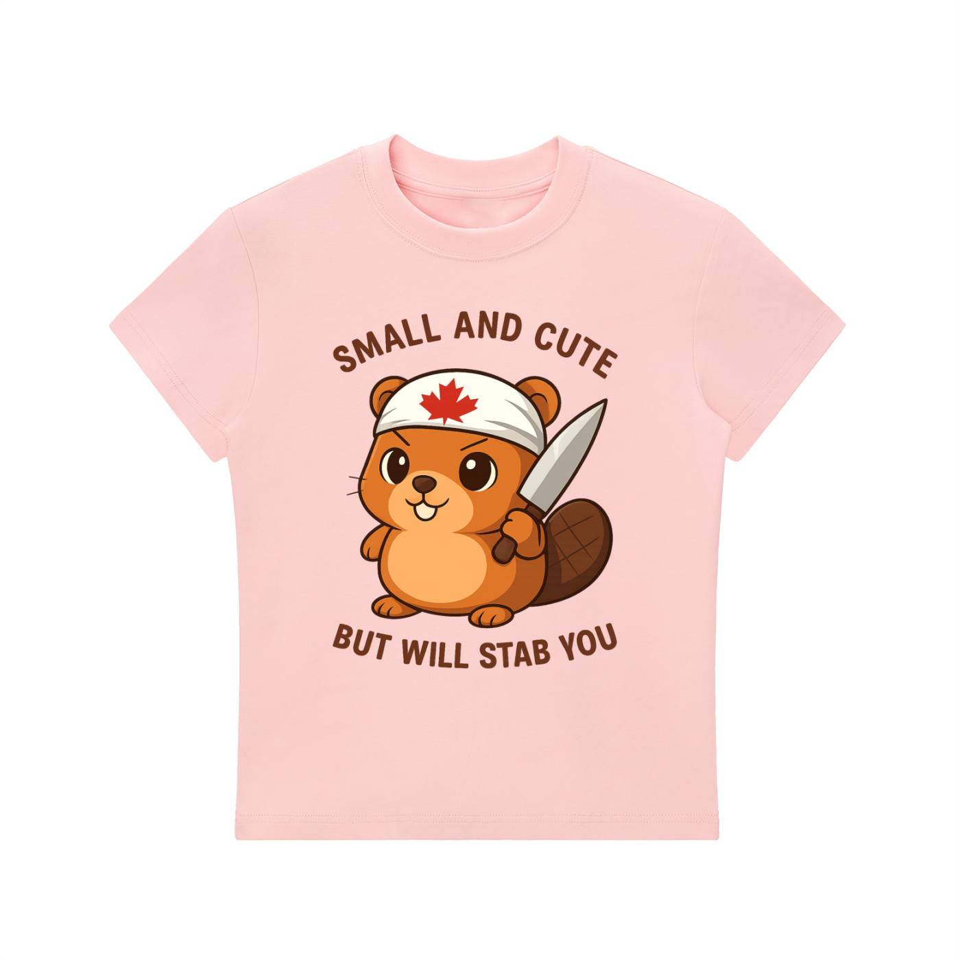 Stabby The Beaver, Women, Bodycon Crewneck T-Shirt